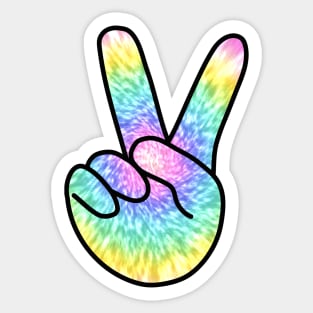 V Sign Tie Dye Sticker